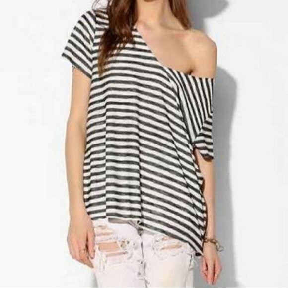 Project Social T x Urban Outfitters Black & White Striped Tee Women's Size Small - Picture 2 of 9